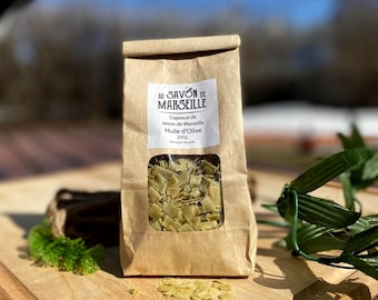 Marseille Soap Flakes/Eco Friendly/Biodegradable/Olive Oil//Authentic Soap from France/Laundry/Hand/Body/Palm Oil Free/200g