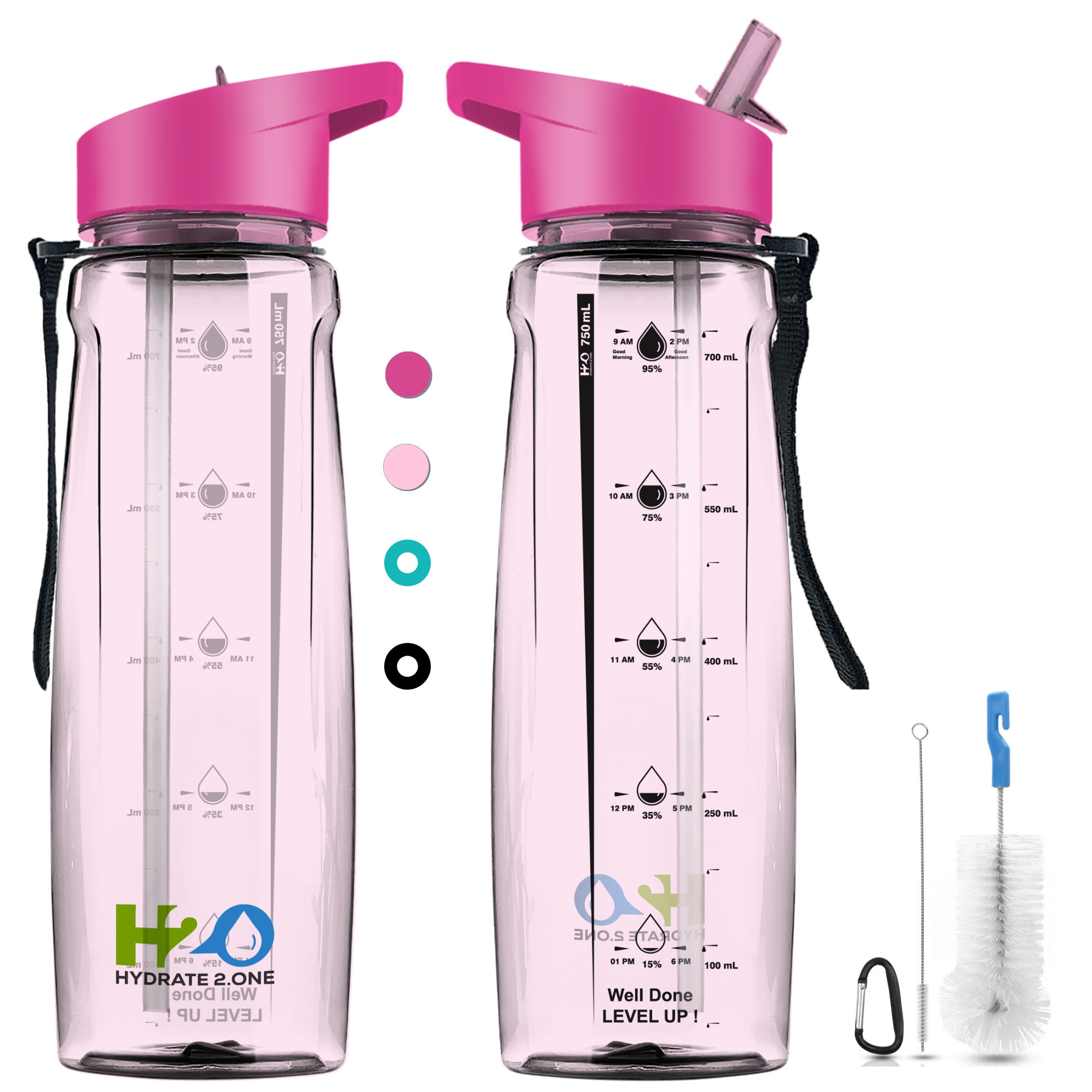 Water Bottle With Straw and Cleaning Brushes Leakproof Etsy UK