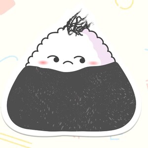 Mała naklejka winylowa Onigiri | Naklejki Kawaii, Naklejki Onigiri | Urocza naklejka winylowa, Planer, Laptop, Pamiętnik, Notatnik, Naklejki na telefon
