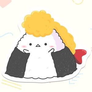 Naklejka winylowa Rockstar Onigiri | Naklejki Kawaii, Naklejki Onigiri | Urocza naklejka winylowa, Planer, Laptop, Pamiętnik, Notatnik, Naklejki na telefon