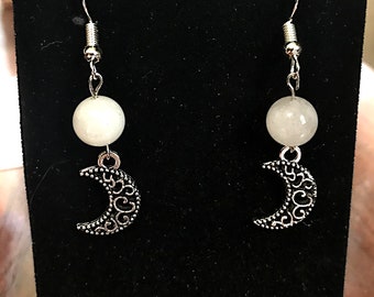 Crescent Moon gemstone earrings