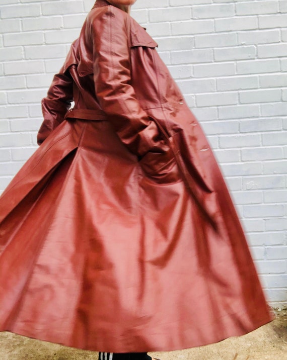 Leather Longline Trench