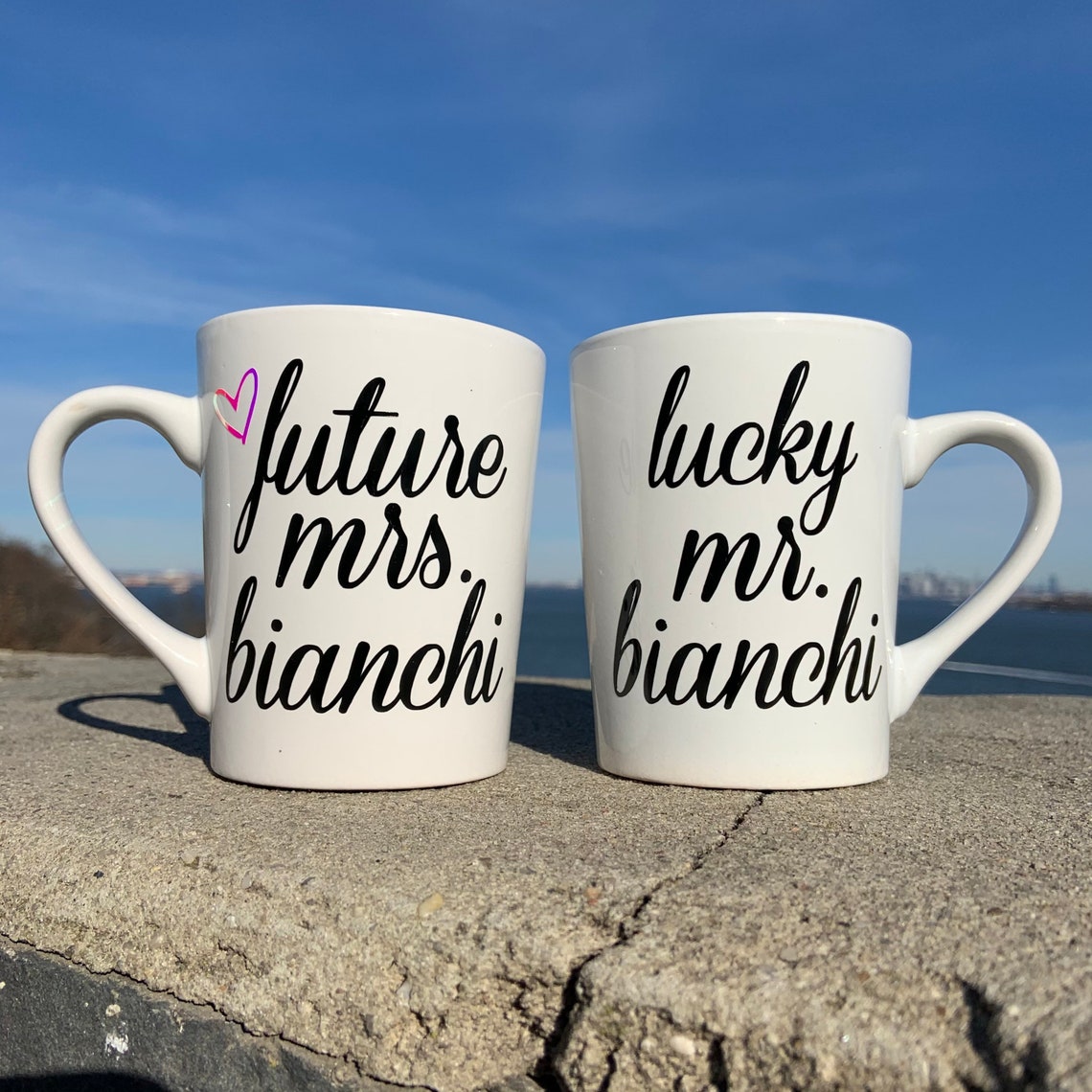 Engagement Mug Set Engaged Couple Gift Engagement Present Etsy