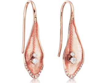 Rose Gold Fox Diamond Earrings