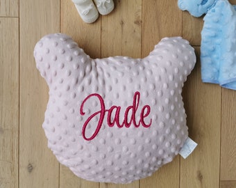 Coussin Tête d'Ourson avec prénom brodé