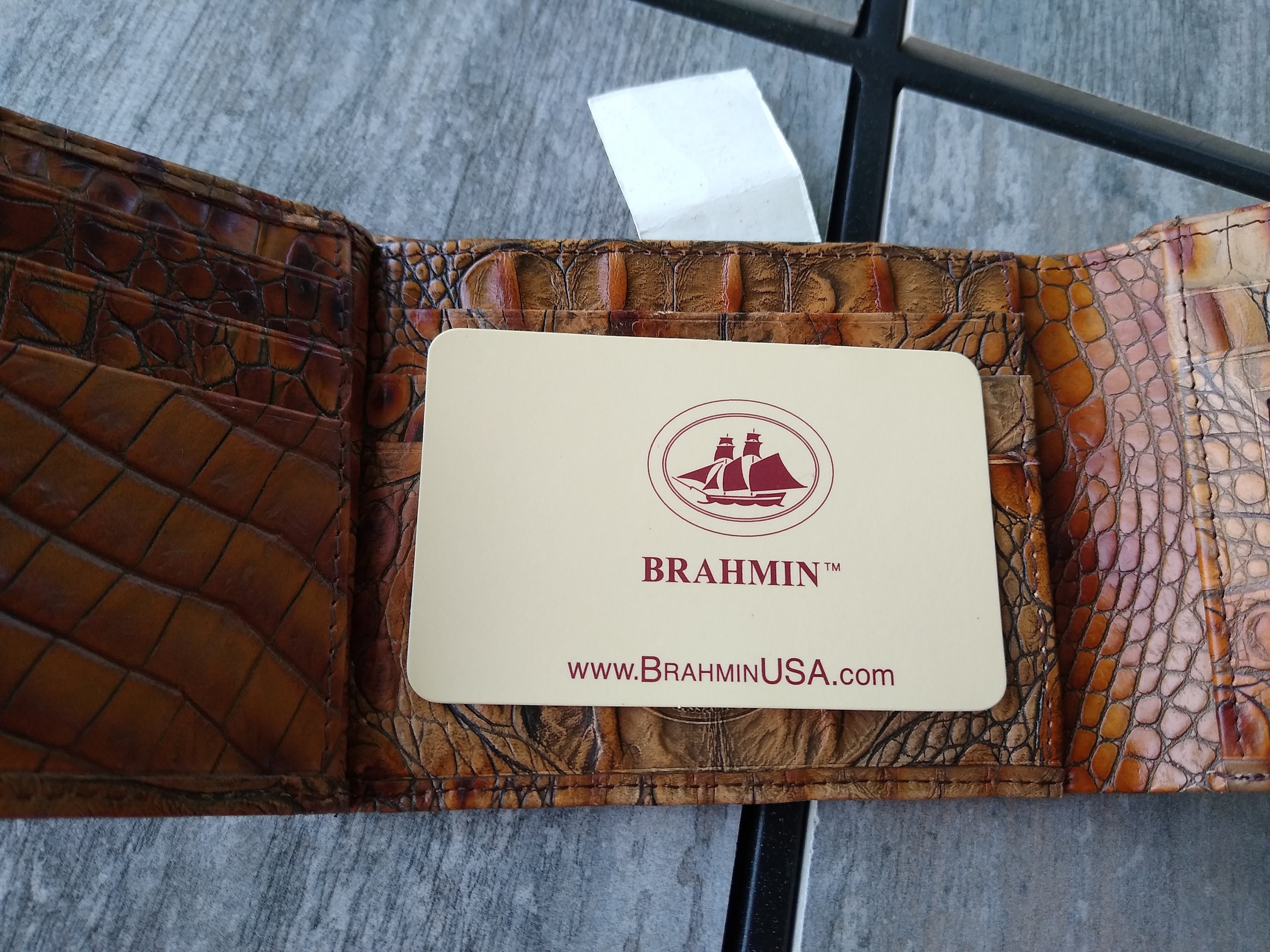 brahmin mens trifold wallet