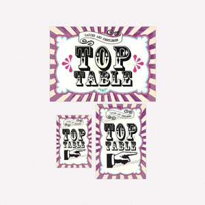 Bruiloft Top Table Sign, Carnaval Circus, direct afdrukbare downloadbaar