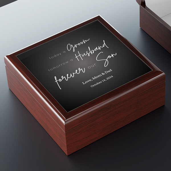 To My Son WeddIng Gift Box Personalized Today A Groom, Tomorrow A Husband