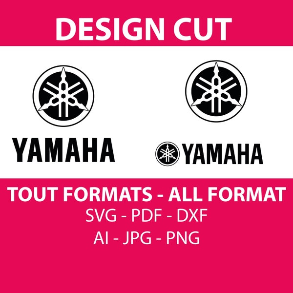 Logotipo de Yamaha - Diseño corte svg dxf pegatina de pared pdf silueta modelo cnc corte router vector digital descarga instantánea