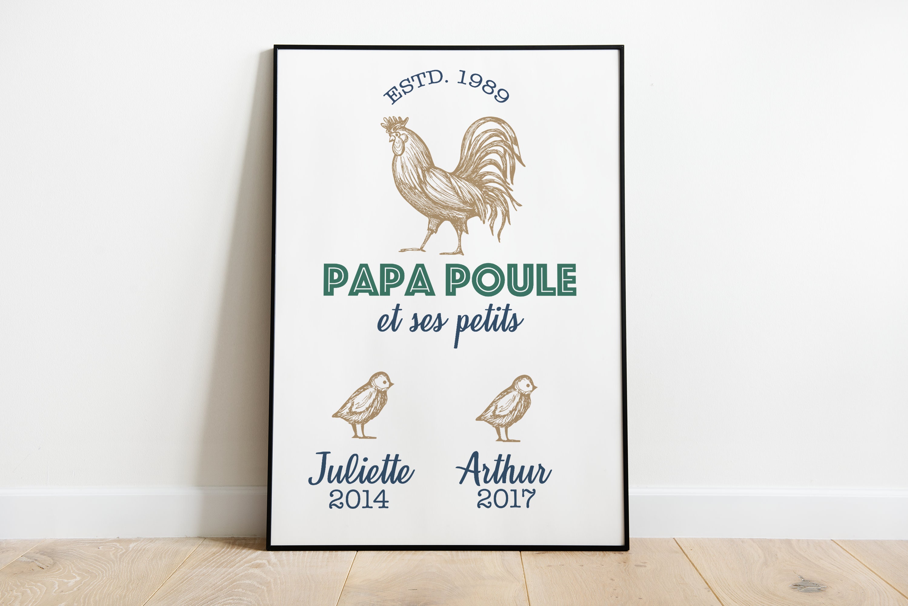 Affiche Fete Des Peres Personnalisée - Papa Poule