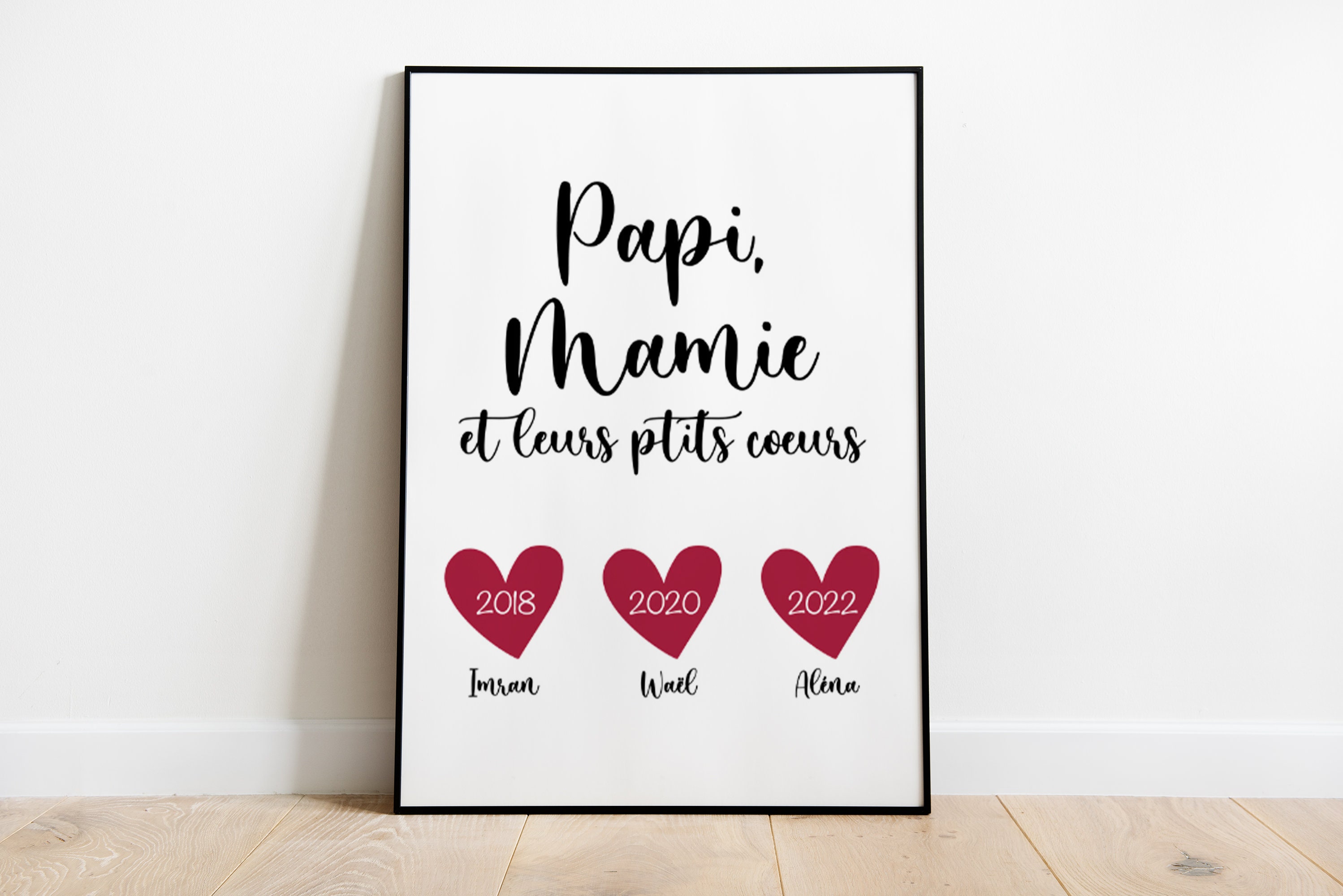 Affiche personnalisée pour Papi et Mamie – Créations d'Agathe