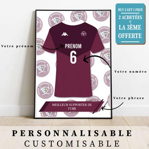 Personalized Rugby Poster UBB - Union Bordeaux Bègles - Rugby Poster with First Name - Supporter Gift - Sports Wall Decoration