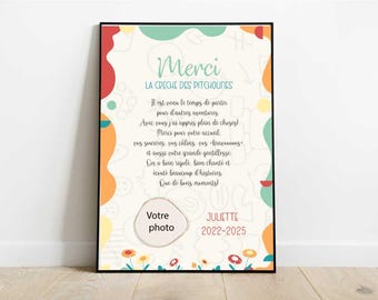 保育園、学校、ティーチングアシスタント、先生、または乳母への感謝の気持ちを伝えるギフトポスター