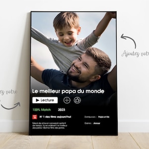 Poster Netflix personalizzato, miglior papà del mondo, regalo per papà, San Valentino