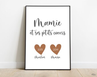 おばあちゃんへのギフト、パーソナライズされた祖母の日ポスター、クリスマスギフトのアイデア