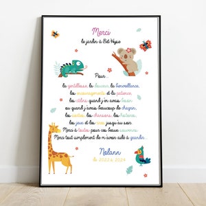 Gift Poster thank you nursery - school - atsem - mistress - nanny