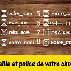 Sticker Instagram personnalisé - Lot 2 Autocollants adhesif sticker logo Instagram moto voiture décoration