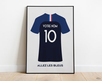 Personalisiertes Poster FOOT Frankreich, anpassbares Fußball-Poster, Fußball-Geschenk-Poster Vorname Kind, Fußball-Dekoration