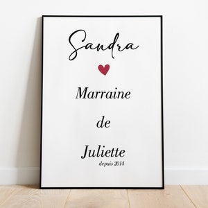 Pôster de madrinha personalizável, presente de madrinha personalizável