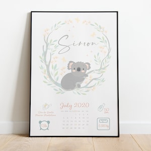 Póster infantil koala