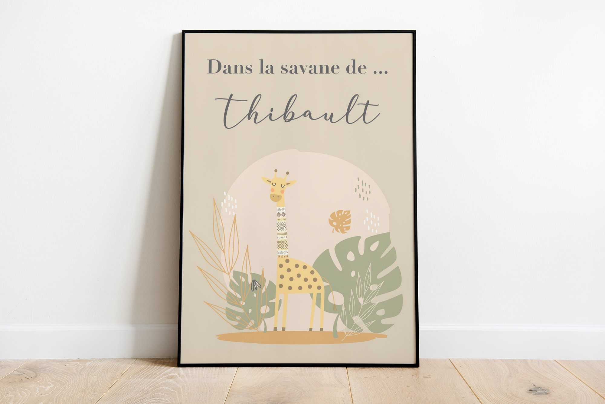 Affiche de Naissance - Girafe Jungle