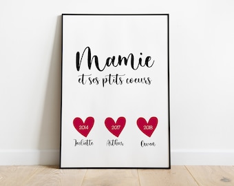 Cadeau mamie, Affiche Fete des mamies personnalisée, idée cadeau noel