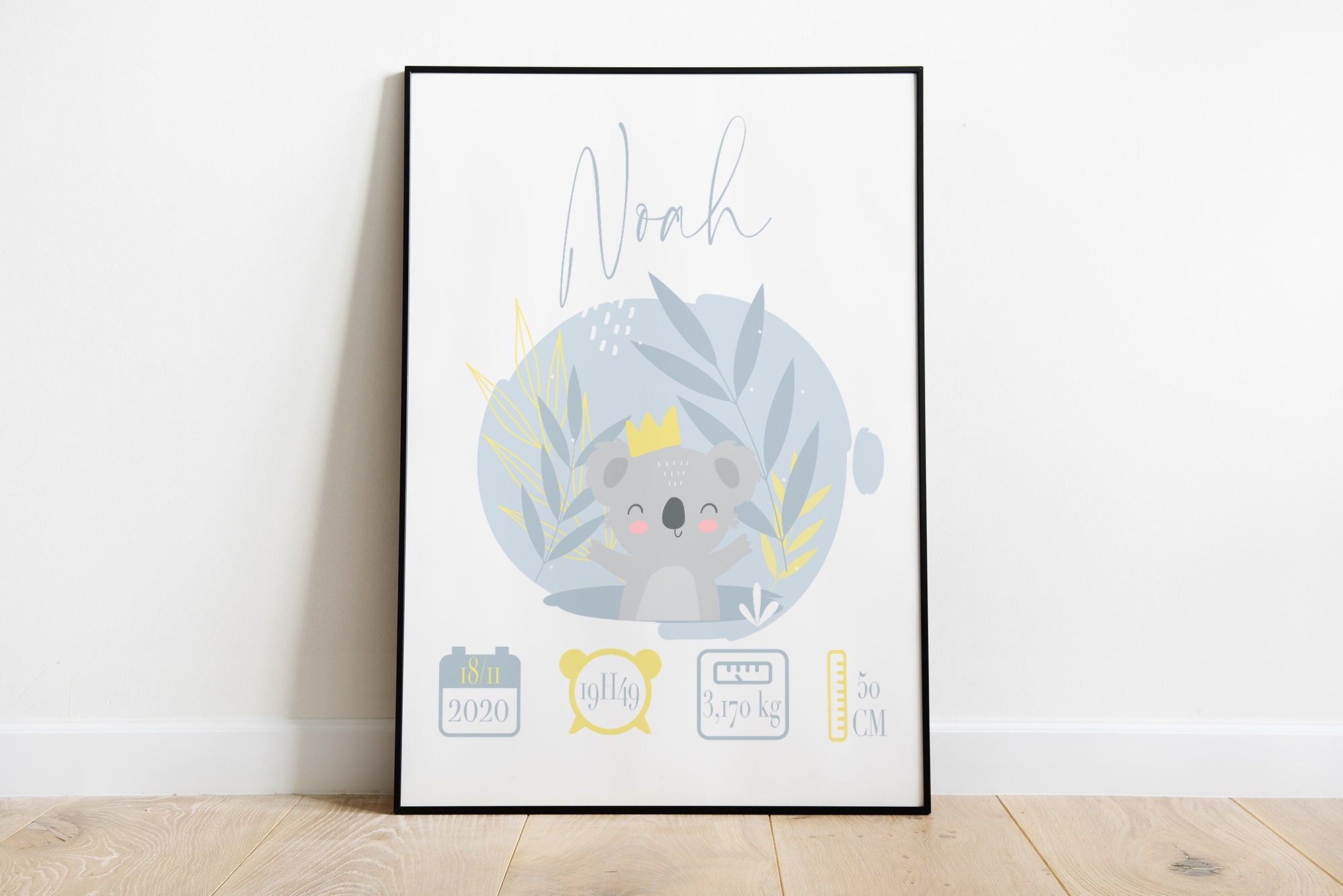 Affiche de Naissance Koala Roi ou Reine