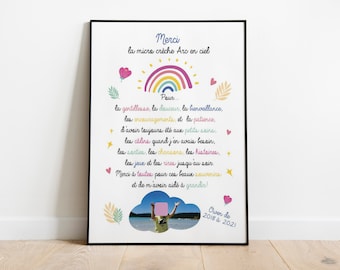 Cartaz de presente obrigado berçário - escola - atsem - amante - babá