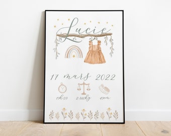 Poster Birth gift - baby poster - personalized baby gift