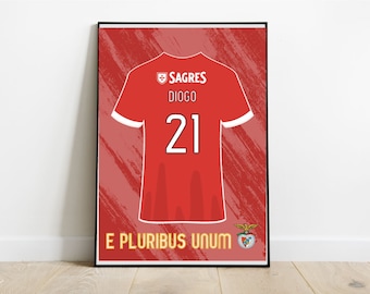 ベンフィカ ギフト、パーソナライズされたベンフィカ リスボン ポスター、SLB フットボール