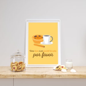 Portugal Gift, Pastel de Nata Cafe Poster, Christmas gift idea