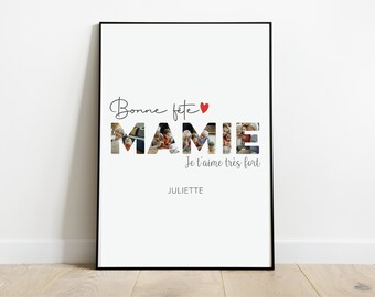 おばあちゃんへのギフト、パーソナライズされた祖母の日ポスター、クリスマスギフトのアイデア