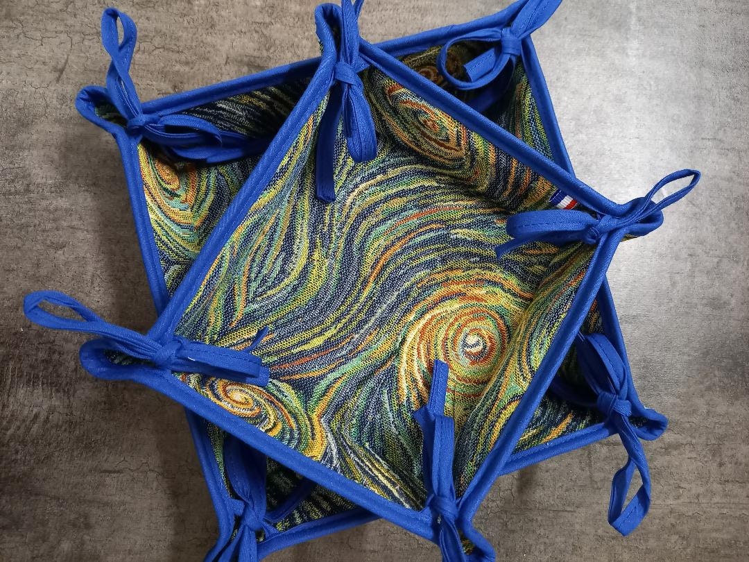 Ensemble 2 Panières à Pain/Breadbasket Motif Nuit Etoilée - Van Gogh