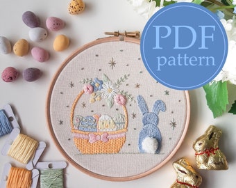 PDF embroidery pattern - Easter pretty pastels