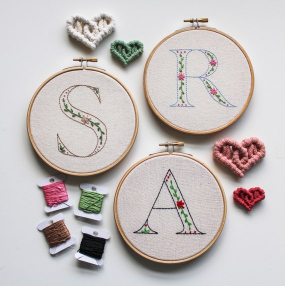 Embroidered initials on sale