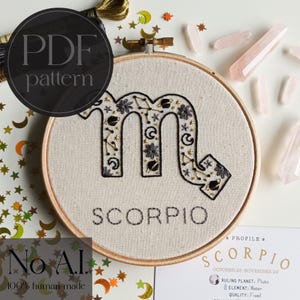 PDF embroidery pattern for beginners - Scorpio
