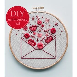 DIY embroidery kit for beginners - Sending love