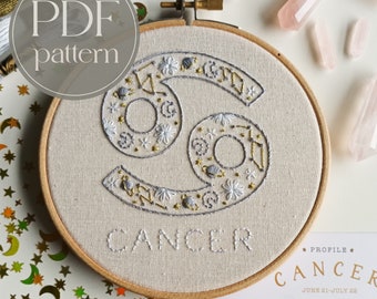 PDF embroidery pattern for beginners - Cancer