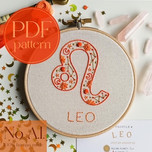 PDF embroidery pattern for beginners - Leo