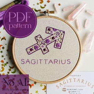 PDF embroidery pattern for beginners - Sagittarius