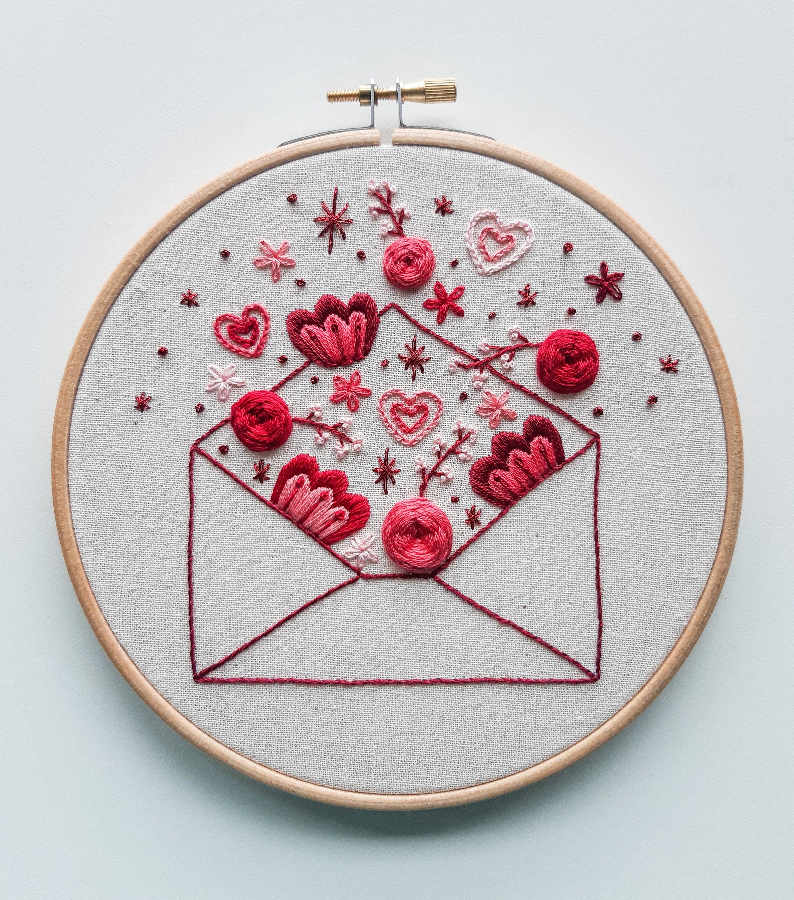 Pattern For Embrou PDF Embroidery Pattern for Beginners - Sending Love - Etsy