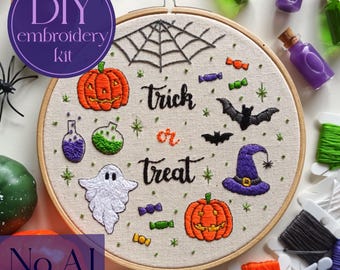 DIY embroidery kit for beginners - Trick or treat