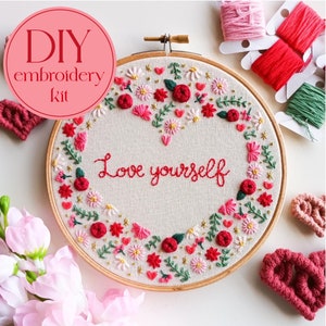 DIY embroidery kit for beginners - Love yourself