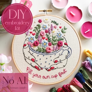 Kit de bordado DIY para principiantes: llena tu taza