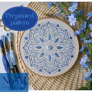 Preprinted embroidery pattern for beginners - Mandala