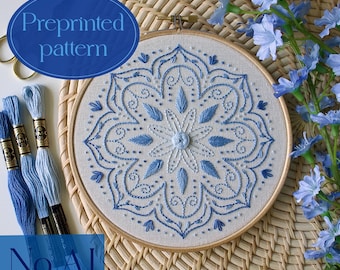 Preprinted embroidery pattern for beginners - Mandala