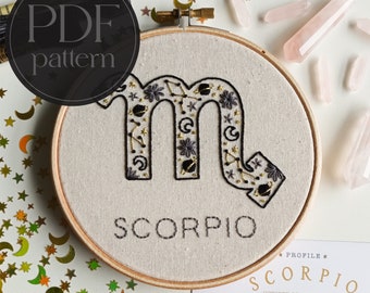 PDF embroidery pattern for beginners - Scorpio