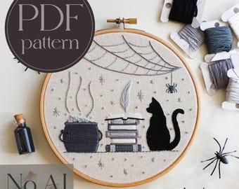 PDF embroidery pattern for beginners - Spooky Spells