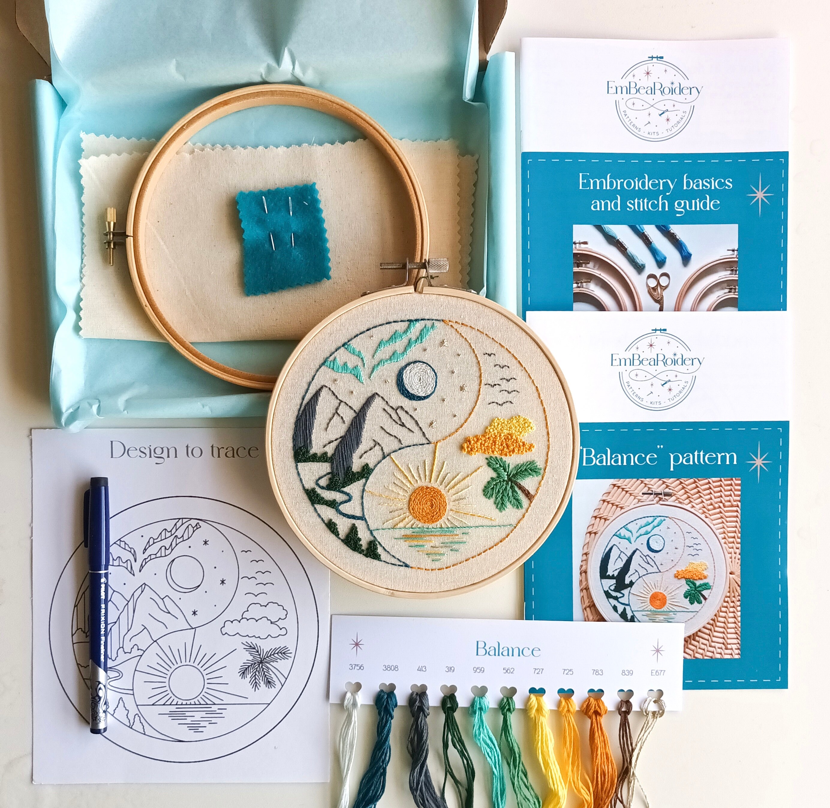 DIY Embroidery Kit for Beginners Balance Etsy Ireland 