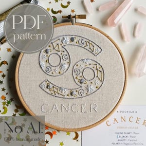 PDF embroidery pattern for beginners - Cancer